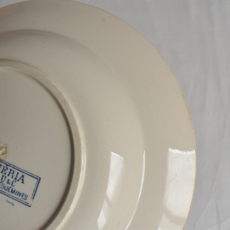 Antique deep plate U&C Sarreguemines Feria C