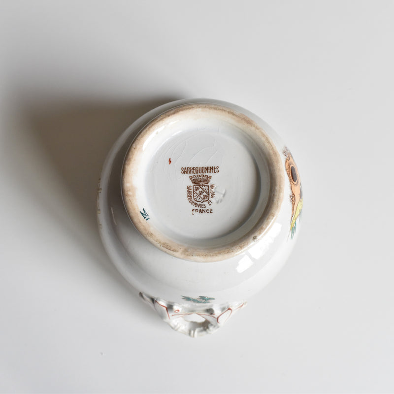Antique sugar pot Sarreguemines Kyoto