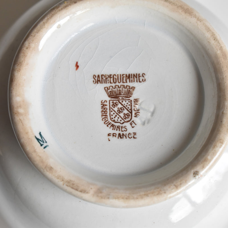 Antique sugar pot Sarreguemines Kyoto