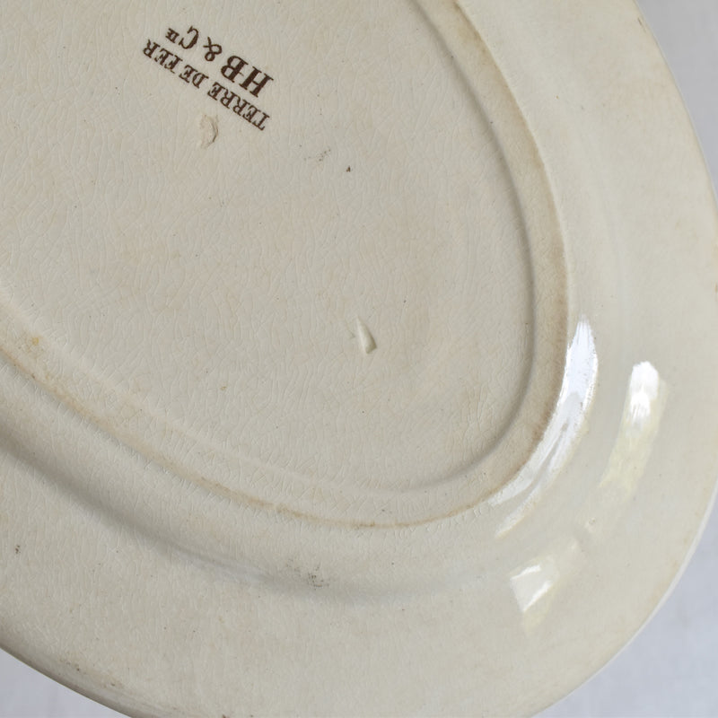 Antique Oval Plate HB&C Terre de fer