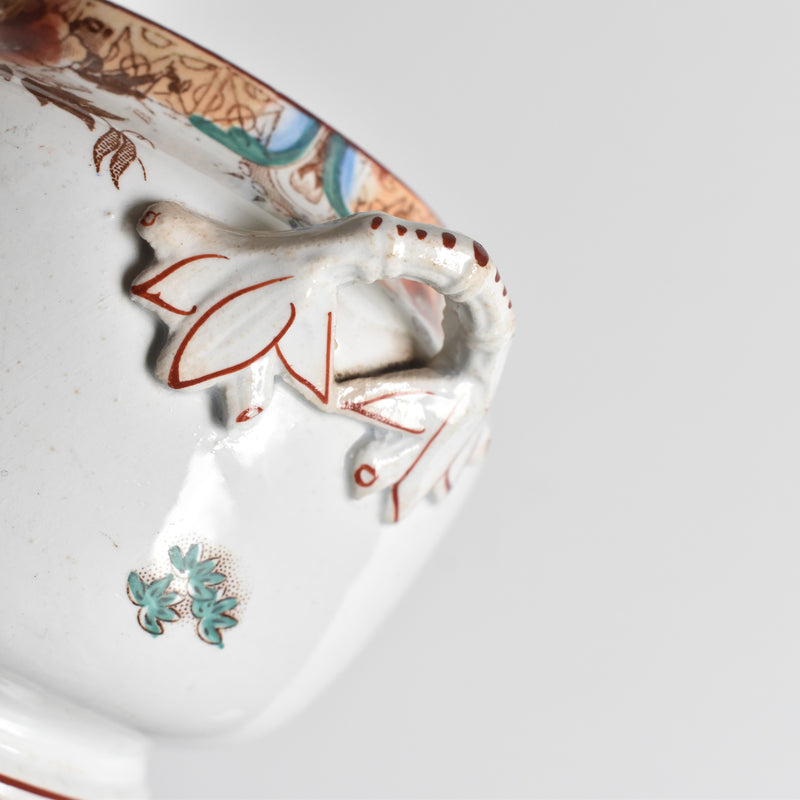 Antique sugar pot Sarreguemines Kyoto