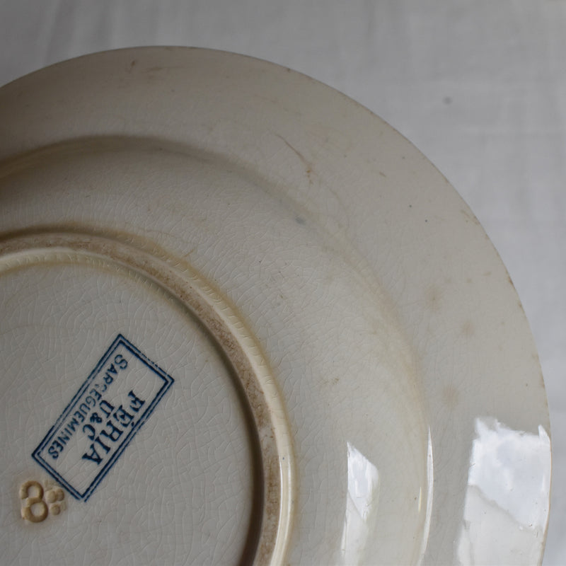 Antique Deep Plate U&C Sarreguemines Feria A