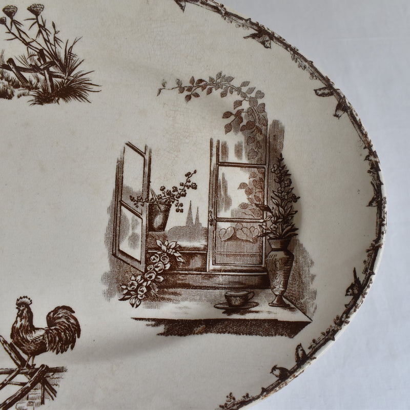 Antique Oval Plate HB&C Terre de fer