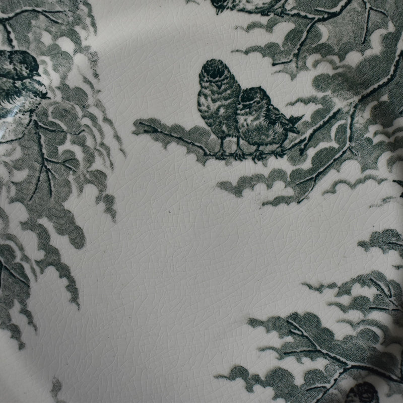 Antique Dessert Plate, Sarreguemines, Neige (Snow), D
