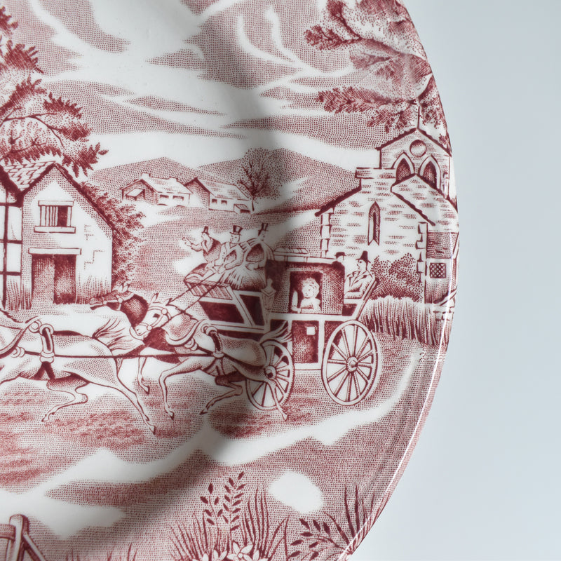 Vintage Deep Plate English Style Rouge G