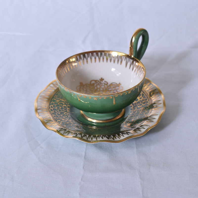 ア.ドラサンヴァル A.Dressinval コーヒーカップ＆ソーサー ライトグリーン