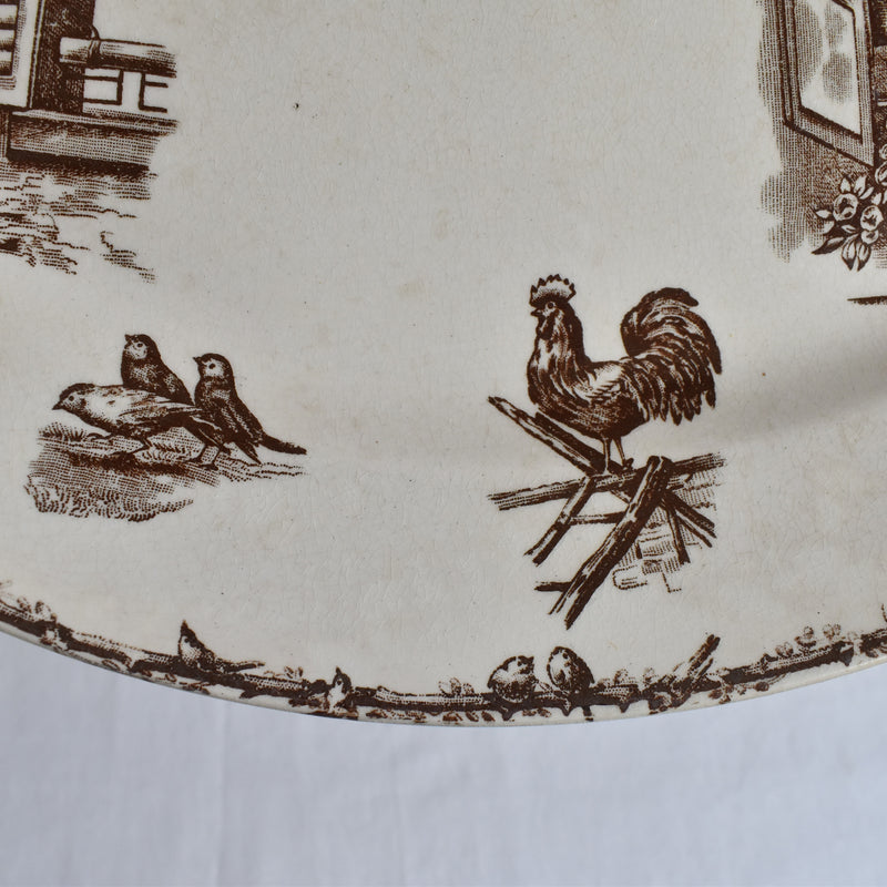 Antique Oval Plate HB&C Terre de fer