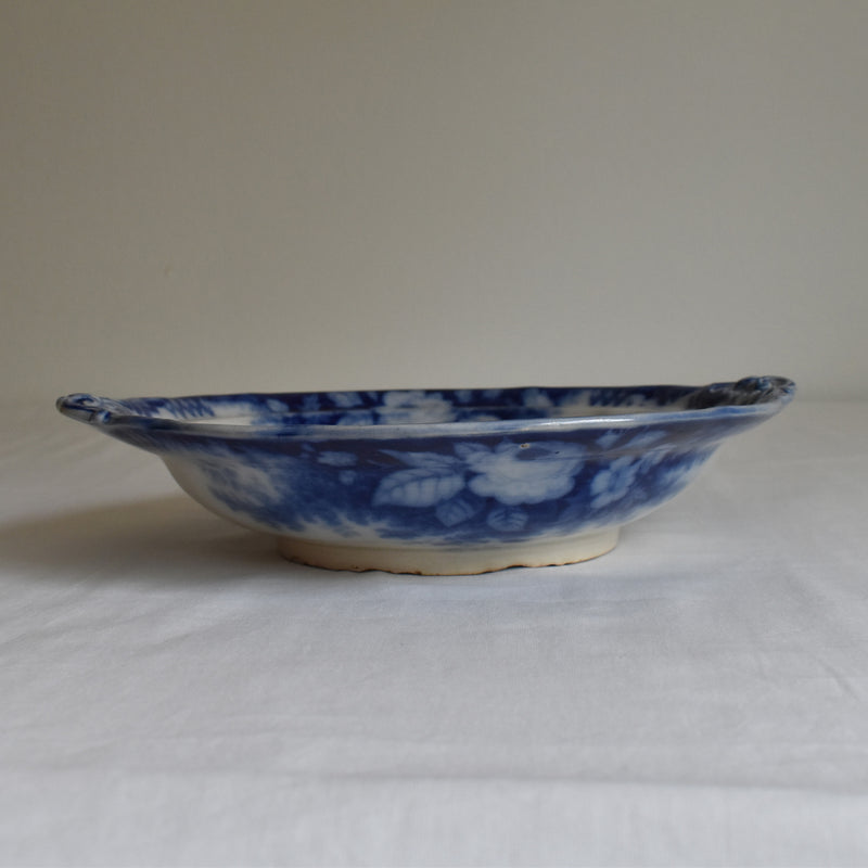 Antique Deep Plate, U&C Sarreguemines Jardiniere Blue
