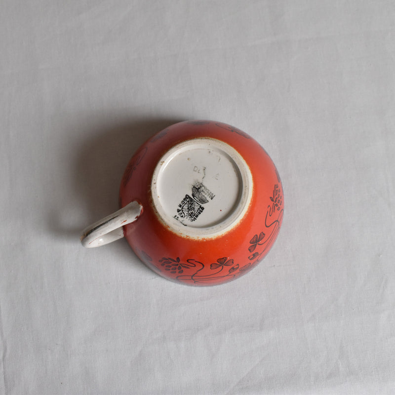 Antique Cup & Saucer Sarreguemines Trefle A