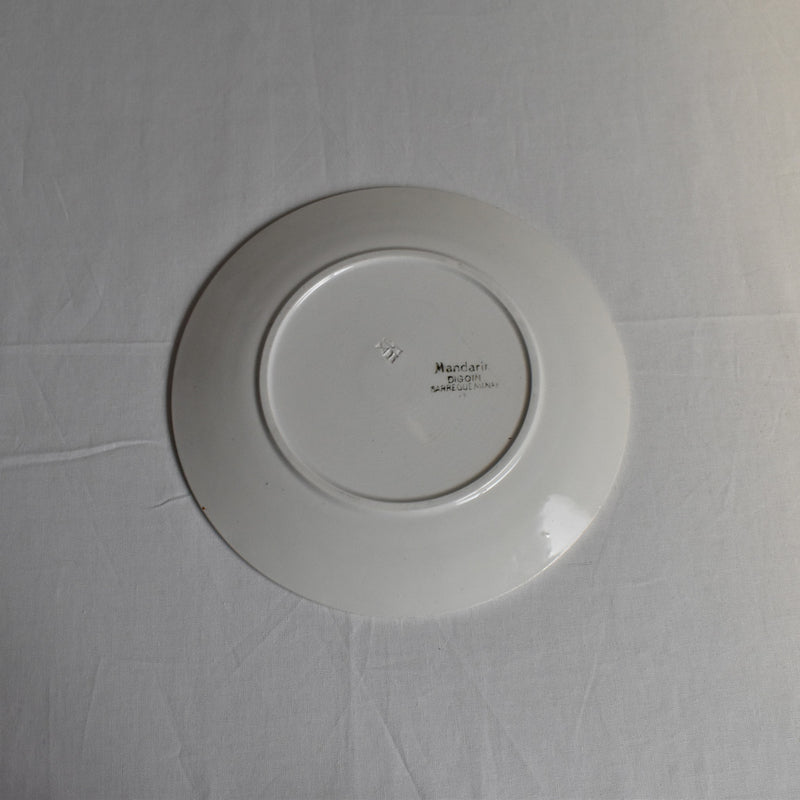 Vintage Dessert Plate Digoin & Sarreguemines Mandarin