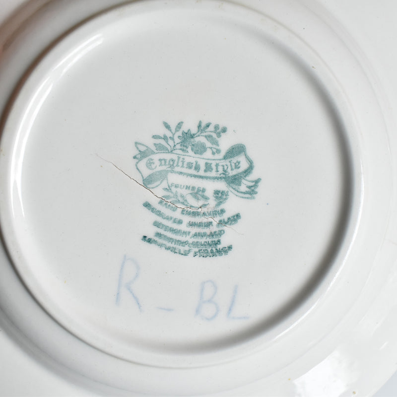 Vintage Deep Plate English Style Rouge H