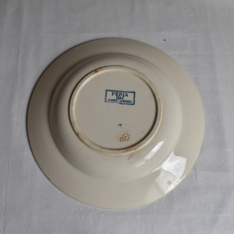 Antique Deep Dish U&C Sarreguemines Feria B