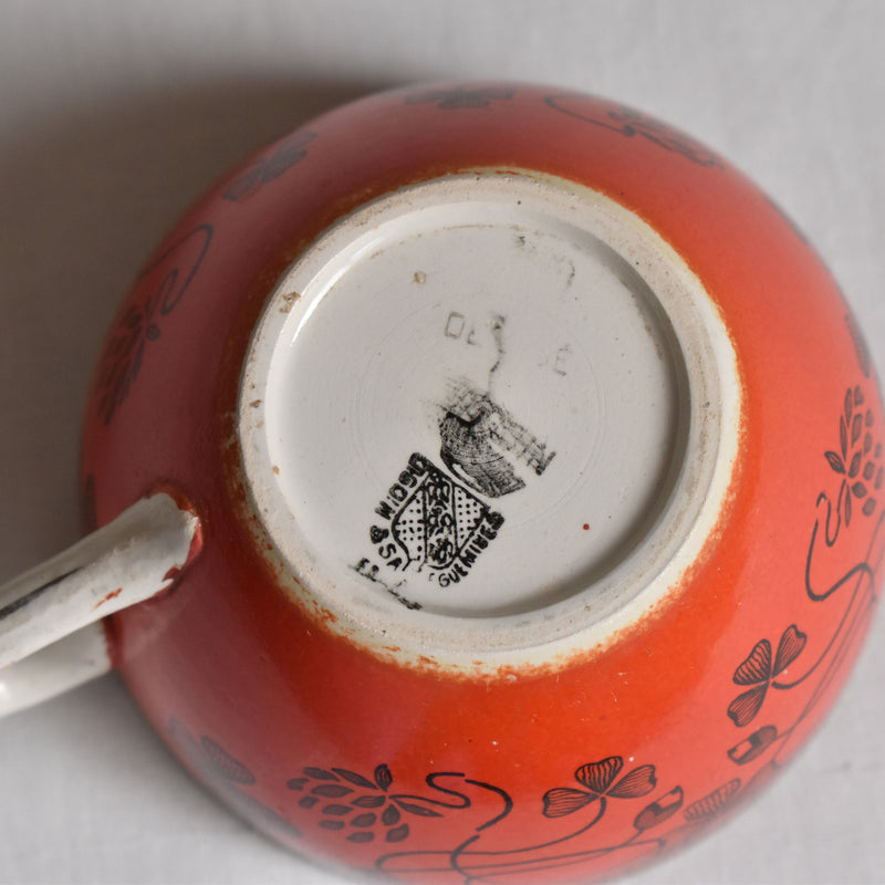 Antique Cup & Saucer Sarreguemines Trefle A