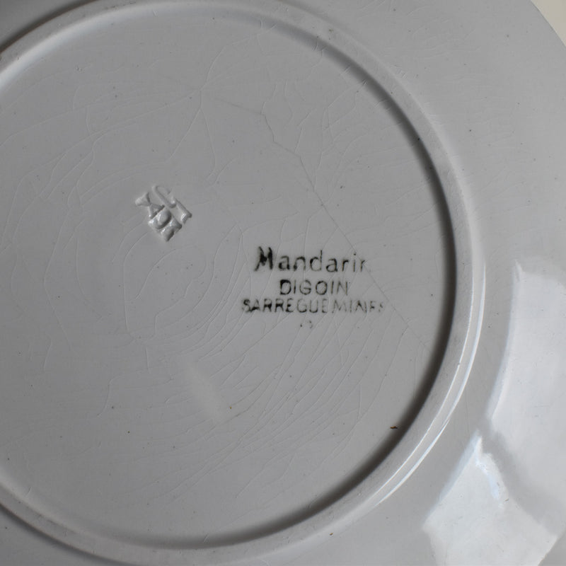 Vintage Dessert Plate Digoin & Sarreguemines Mandarin