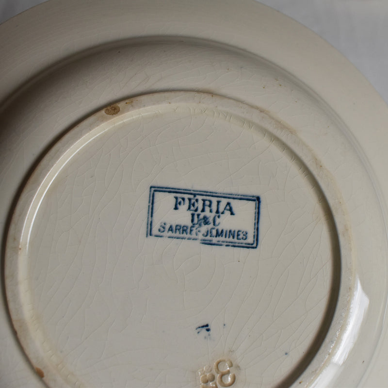 Antique Deep Dish U&C Sarreguemines Feria B