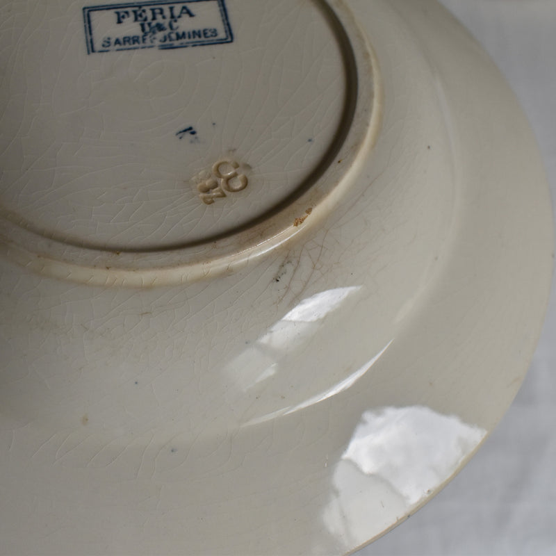 Antique Deep Dish U&C Sarreguemines Feria B