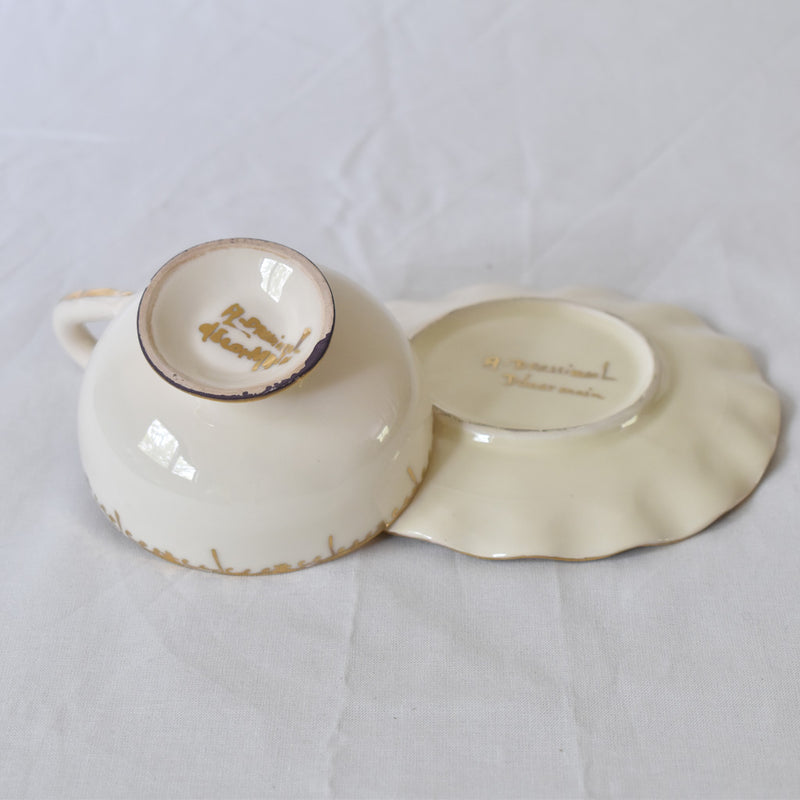 ア.ドラサンヴァル A.Dressinval コーヒーカップ＆ソーサー ホワイト