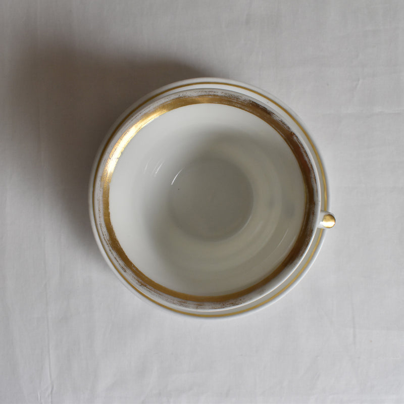 Vintage Large Chocolate Cup & Saucer, Porcelain