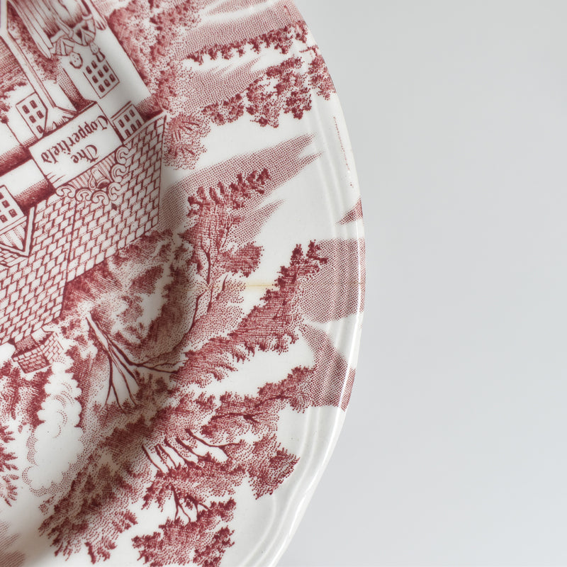 Vintage Deep Plate English Style Rouge H