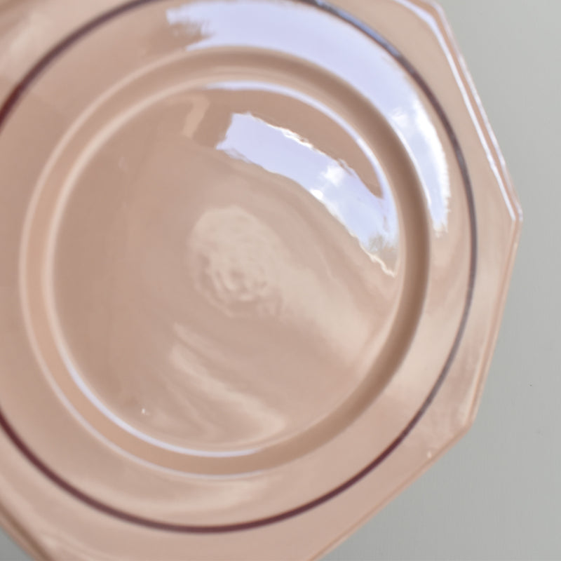 ヴィンテージデザートプレート ロンウイ Octogonale Rose(cercle) B