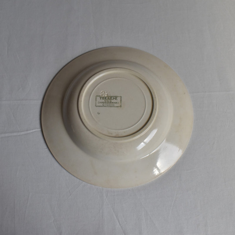Antique Deep Plate U&C Sarreguemines Thérèse
