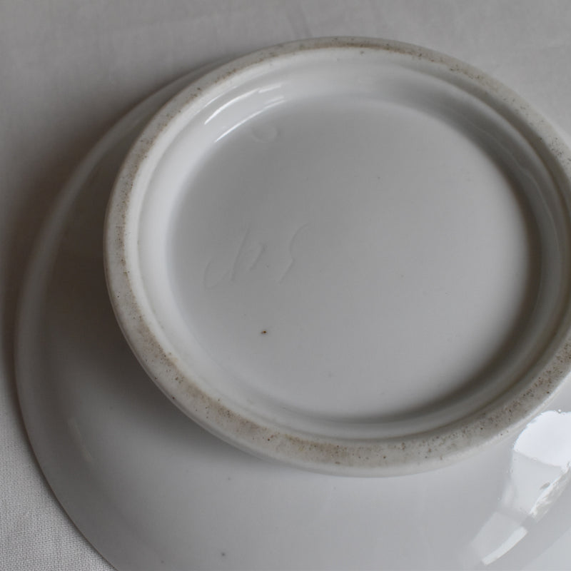 Vintage Large Chocolate Cup & Saucer, Porcelain