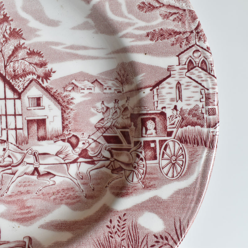 Vintage Deep Plate English Style Rouge H