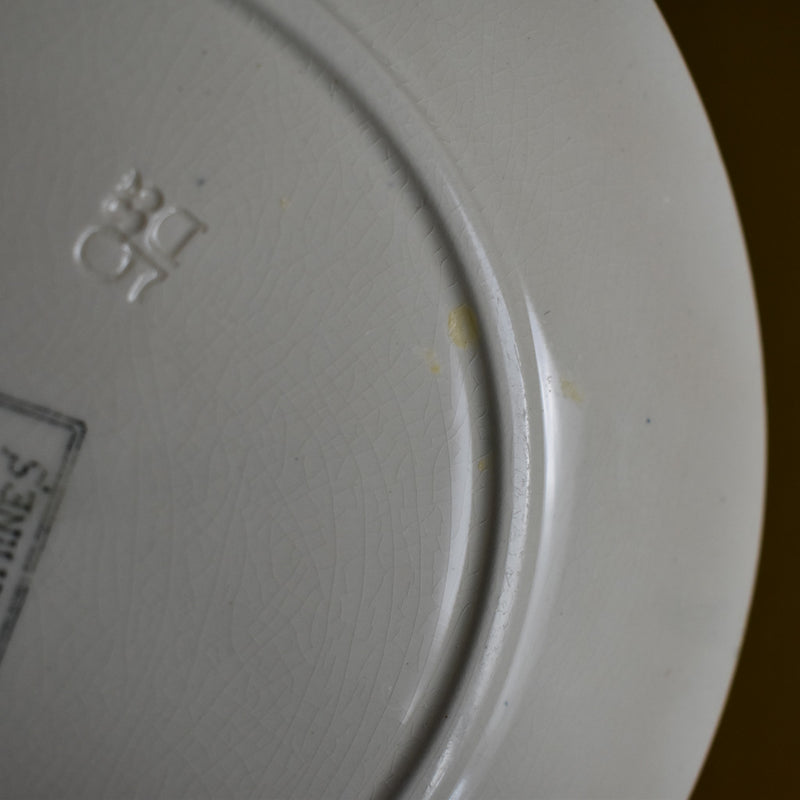 Antique Dessert Plate - Sarreguemines "Neige" (Snow) F