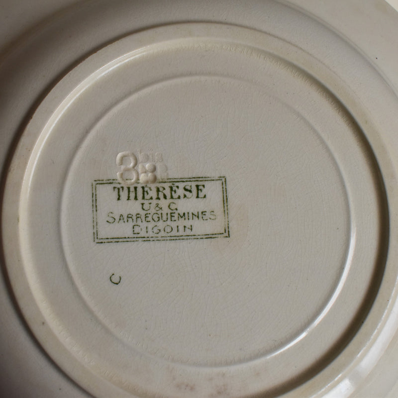 Antique Deep Plate U&C Sarreguemines Thérèse