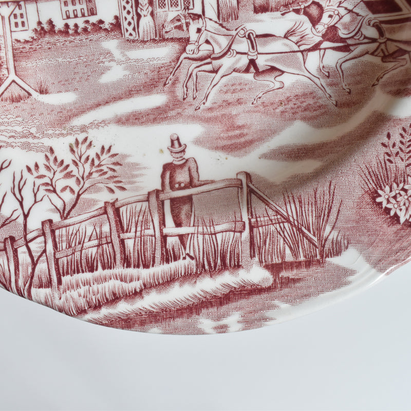 Vintage Deep Plate English Style Rouge H