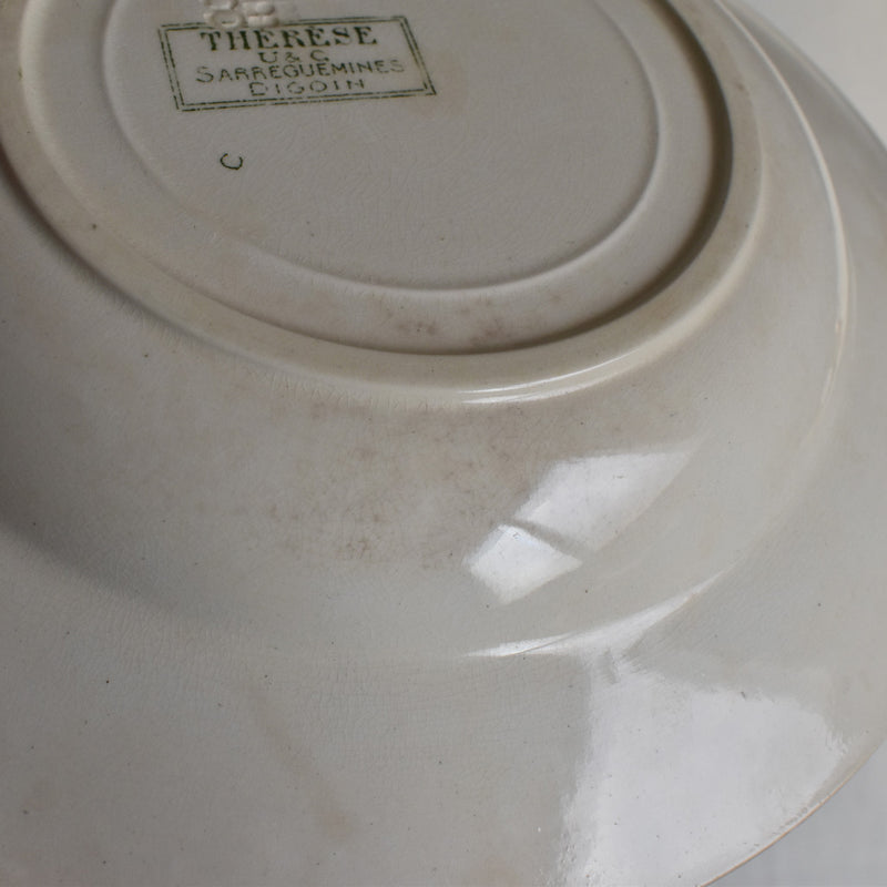 Antique Deep Plate U&C Sarreguemines Thérèse