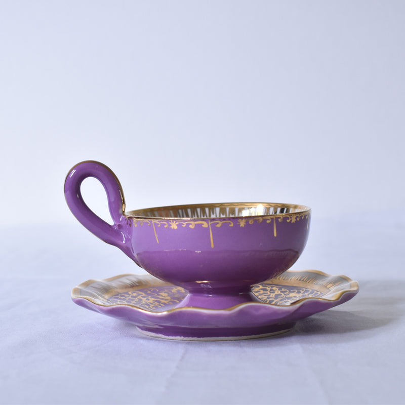 ア.ドラサンヴァル A.Dressinval コーヒーカップ＆ソーサー パープル
