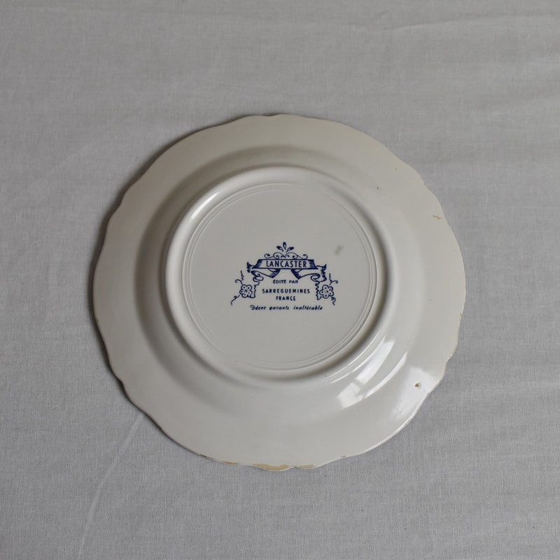 Vintage dessert plate, Sarreguemines, Lancaster