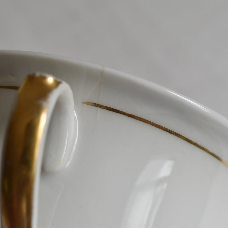 Vintage Large Chocolate Cup & Saucer, Porcelain