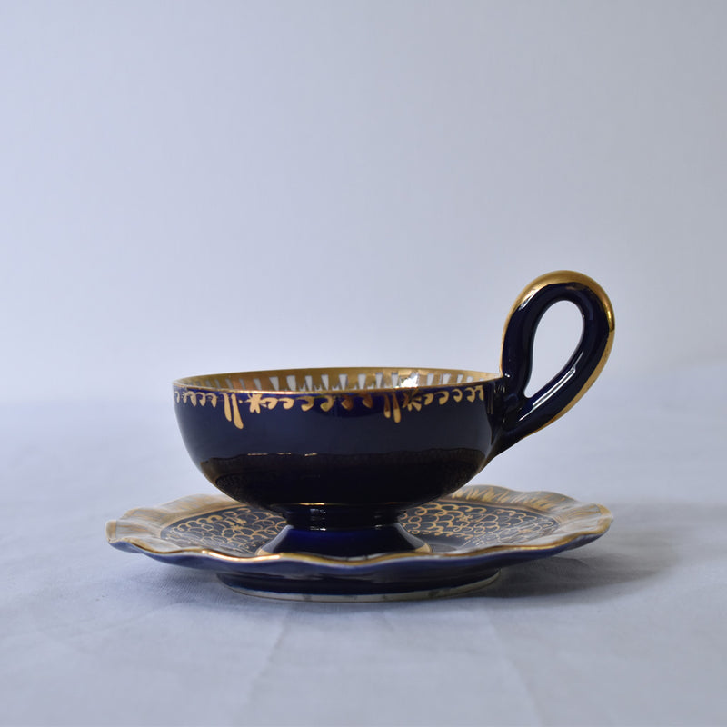 ア.ドラサンヴァル A.Dressinval コーヒーカップ＆ソーサー ダークブルー