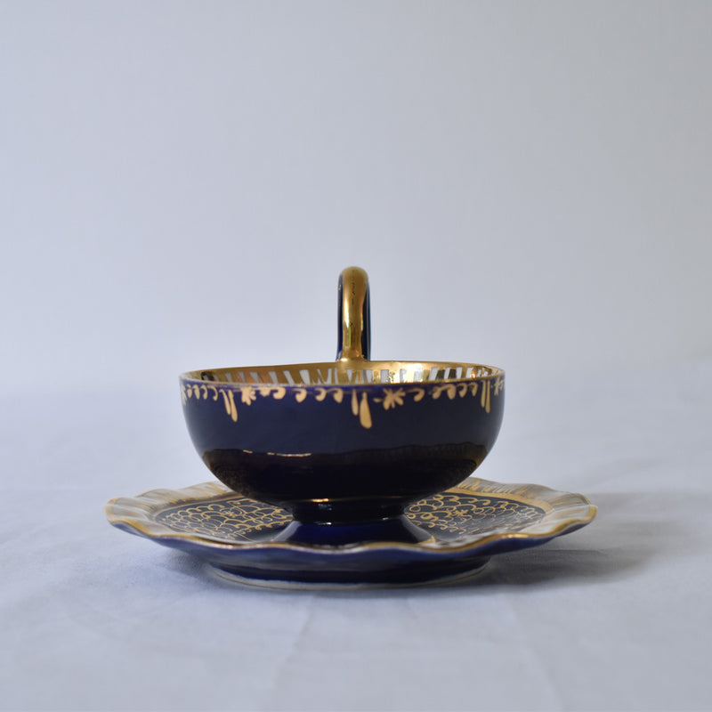 ア.ドラサンヴァル A.Dressinval コーヒーカップ＆ソーサー ダークブルー