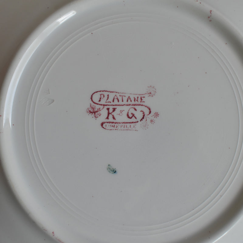 Antique Plate K&G Luneville Platane A