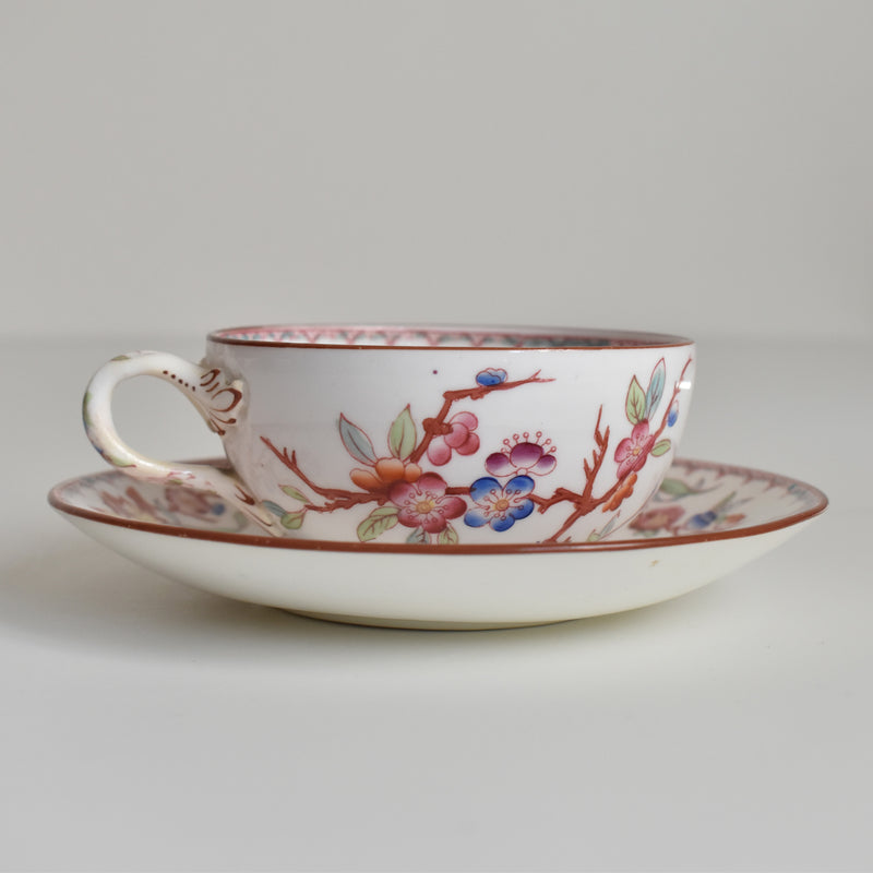 Antique Cup & Saucer Sarreguemines Minton 252 B