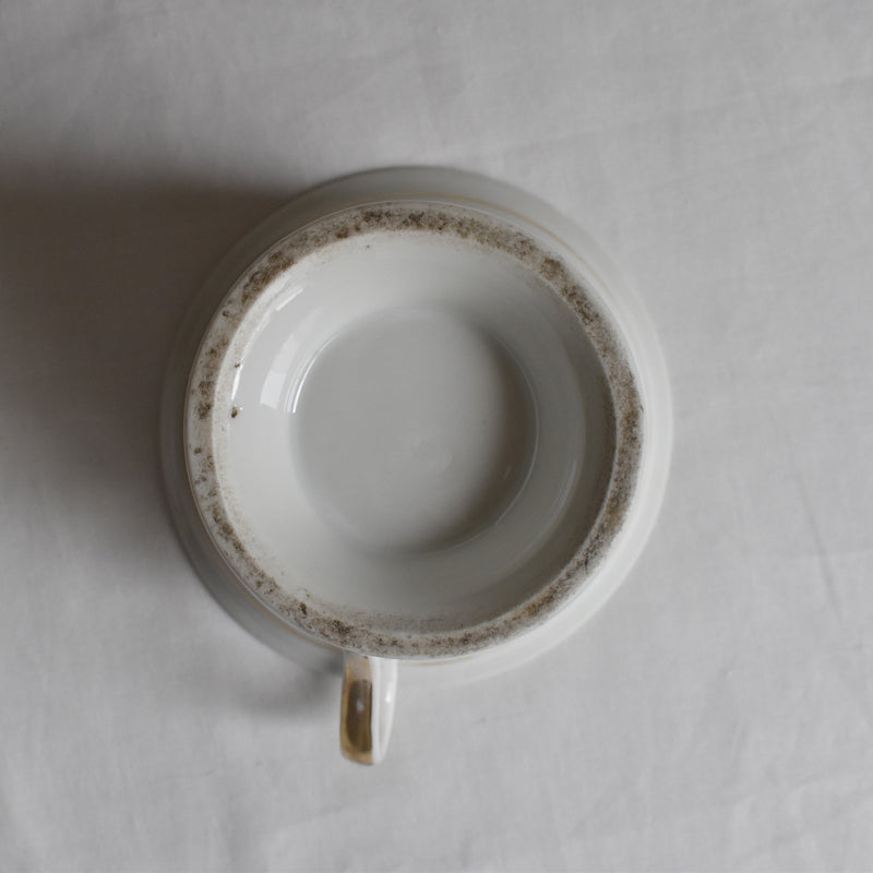 Vintage Large Chocolate Cup & Saucer, Porcelain