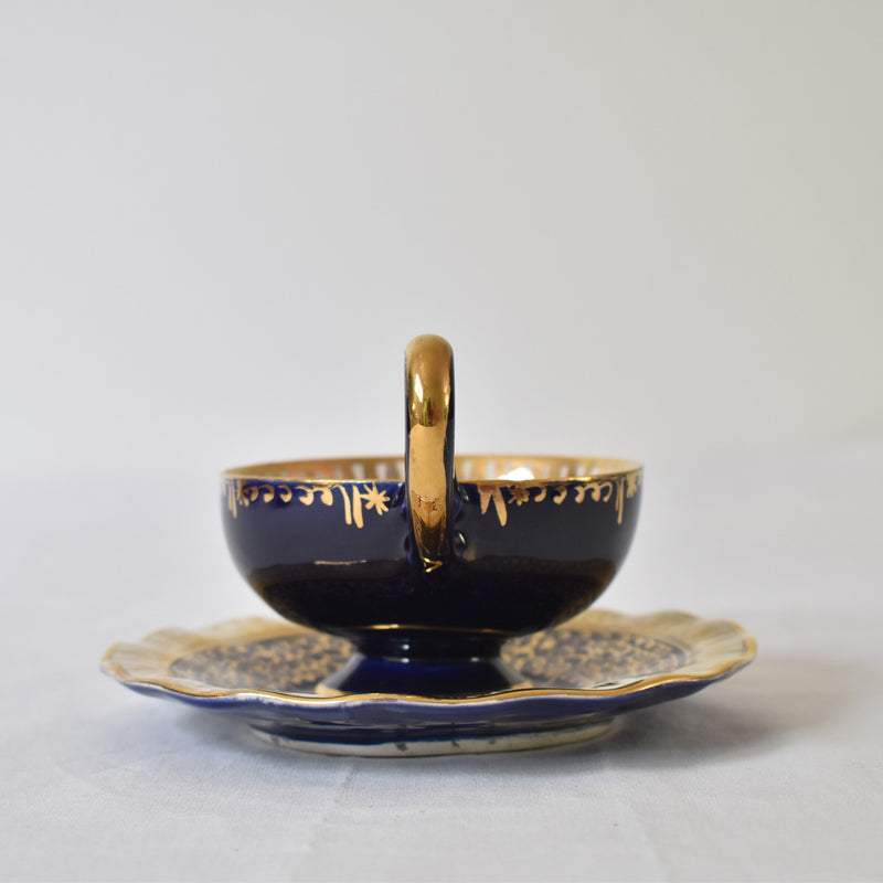 ア.ドラサンヴァル A.Dressinval コーヒーカップ＆ソーサー ダークブルー