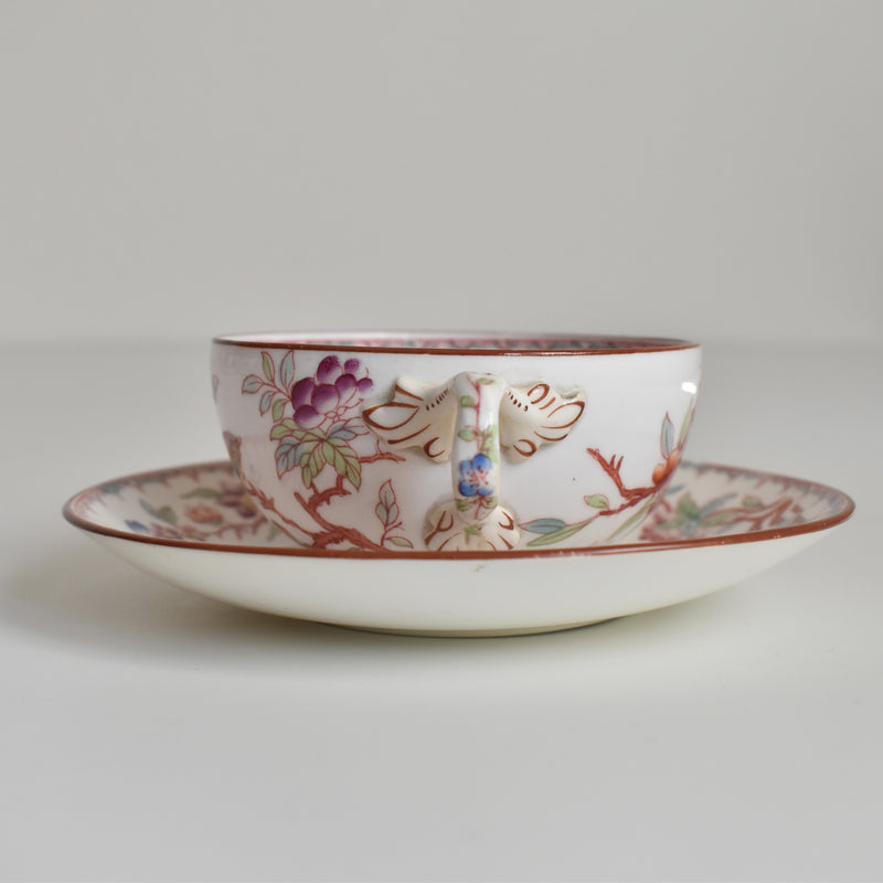 Antique Cup & Saucer Sarreguemines Minton 252 B