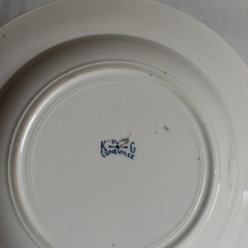 Antique Deep Plate, K&G Luneville, Tulipes A