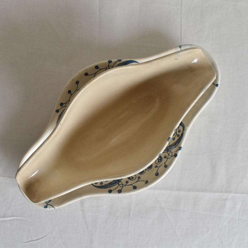 Antique Sauce Boat FL (Faience de Lyon) Joconde