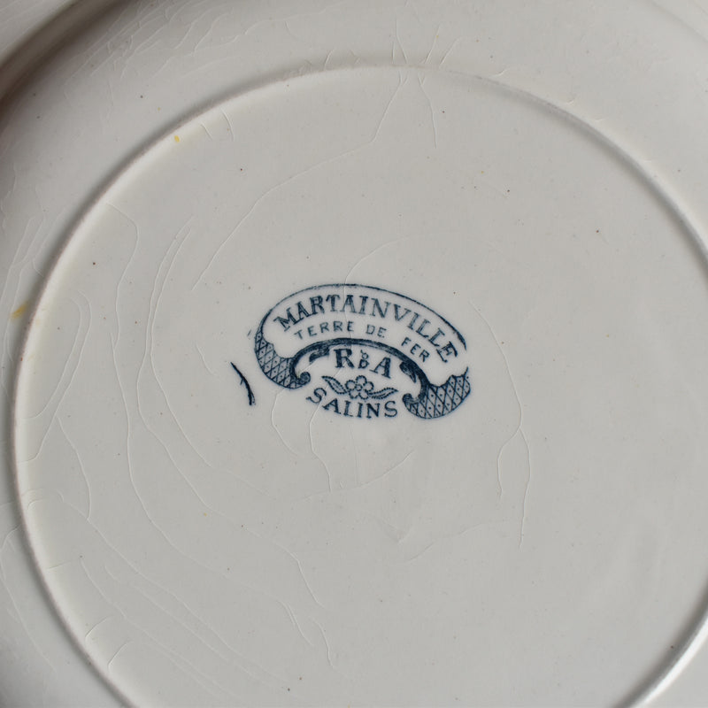 Antique Deep Plate Sarreguemines Martainville