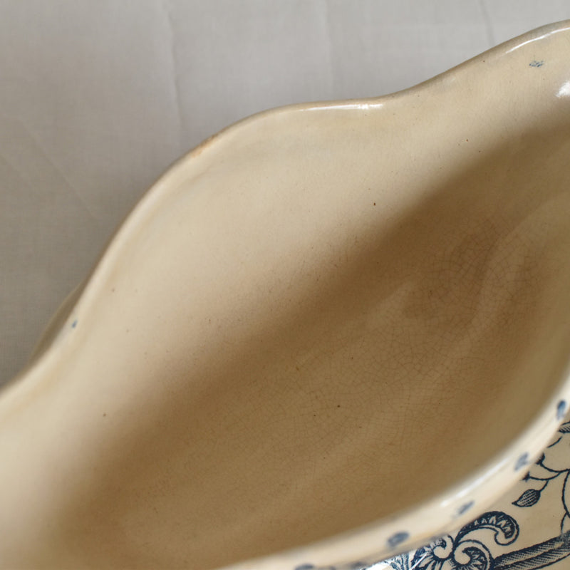 Antique Sauce Boat FL (Faience de Lyon) Joconde