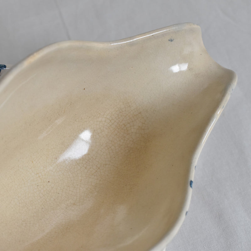 Antique Sauce Boat FL (Faience de Lyon) Joconde