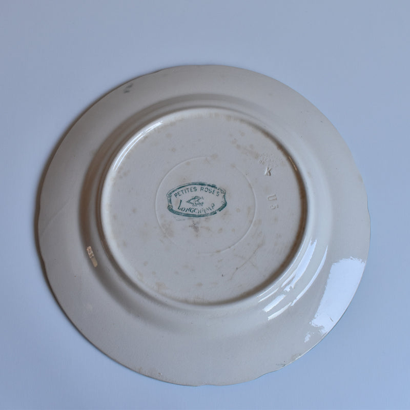 Antique plate, Longchamp, Petite roses C