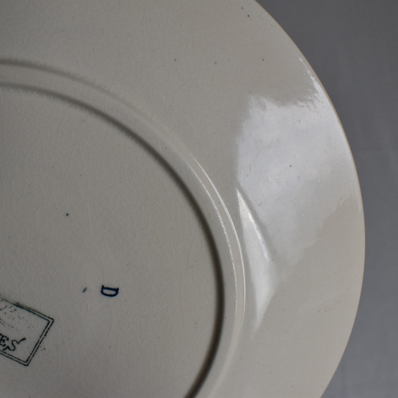 Antique Dessert Plate, Sarreguemines "Neige" (Snow) G