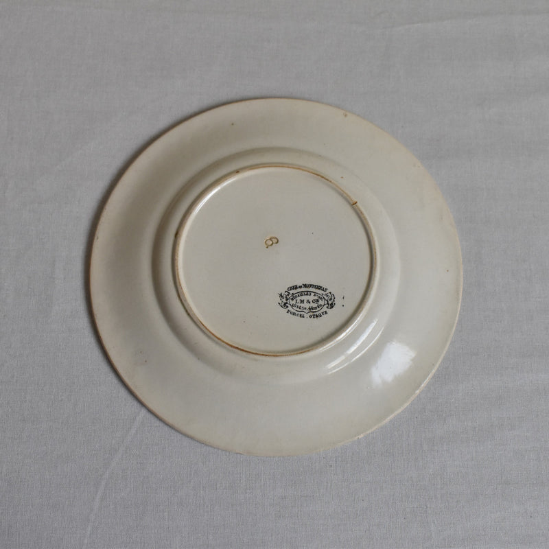 Antique Dessert Plate, Creil-Montereau, Relief Rim