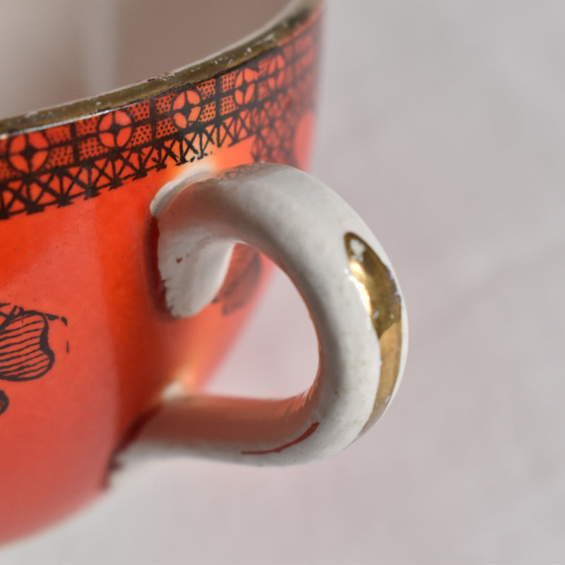 Antique Cup & Saucer Sarreguemines Trefle A